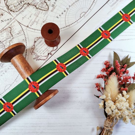 Picture of Dominica  Flag Printed Ribbon