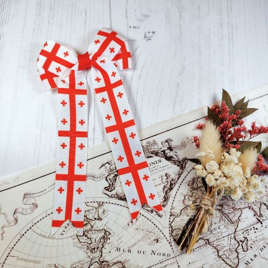 Picture of Georgia Flag Handmade Bow