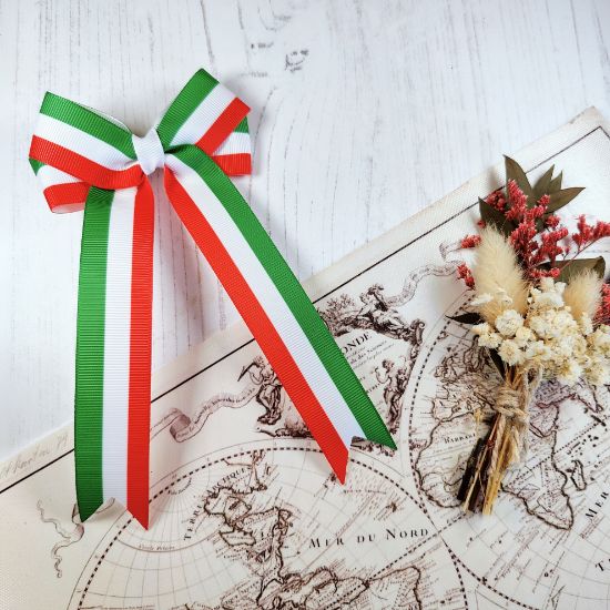 Picture of Italy Flag Handmade Bow