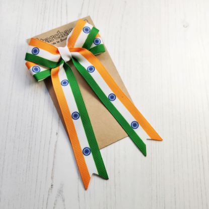 Picture of India Flag Handmade Bow
