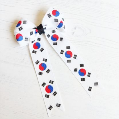 Picture of South Korea Flag Handmade Bow