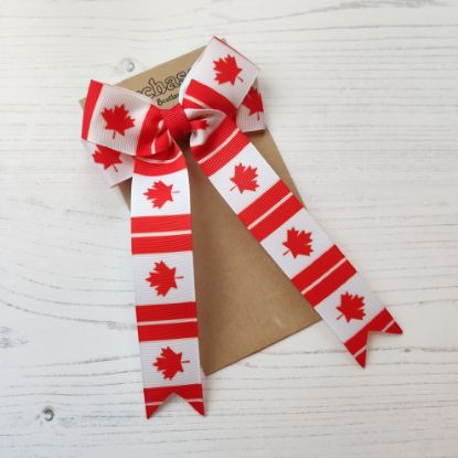 Picture of Canada Flag Handmade Bow