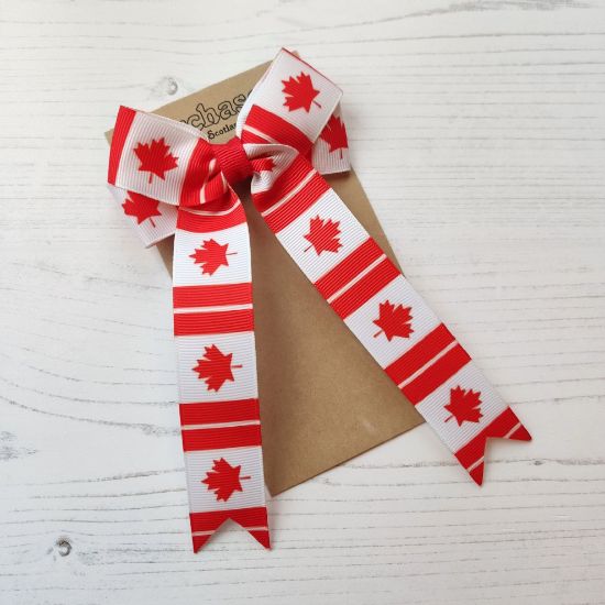 Picture of Canada Flag Handmade Bow