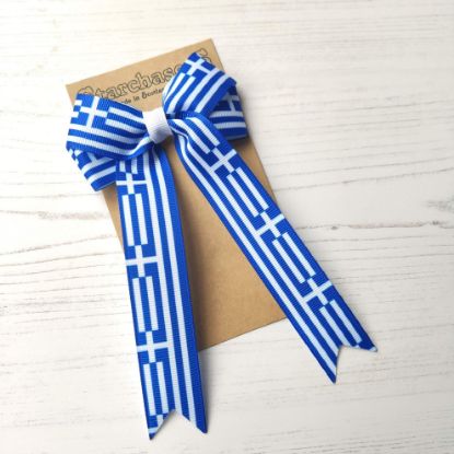 Picture of Greece Flag Handmade Bow
