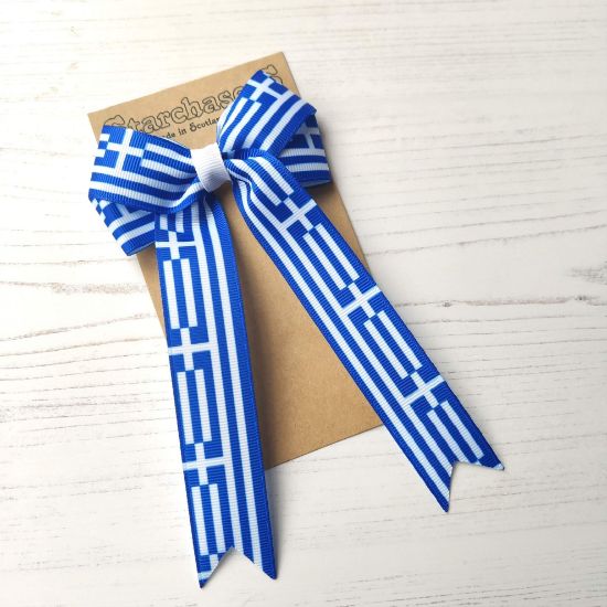 Picture of Greece Flag Handmade Bow