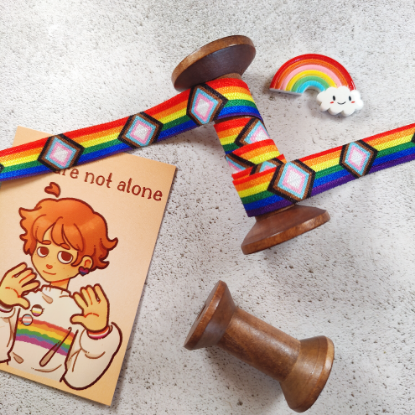 Picture of Pride Progress Flag Printed Elastic