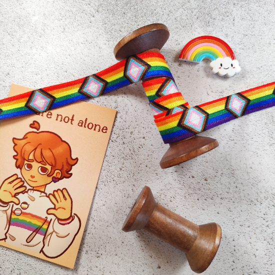 Picture of Pride Progress Flag Printed Elastic