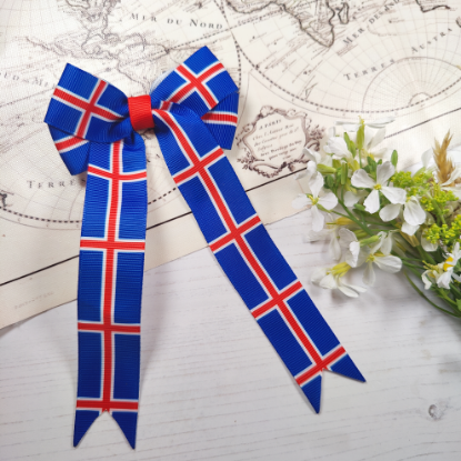 Picture of Iceland Flag Handmade Bow