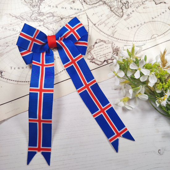 Picture of Iceland Flag Handmade Bow