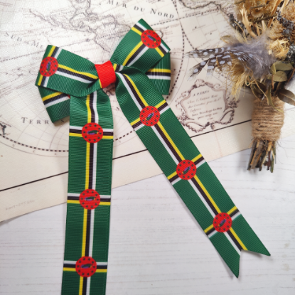 Picture of Dominica  Flag Handmade Bow