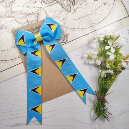 Picture of Saint Lucia Flag Handmade Bow