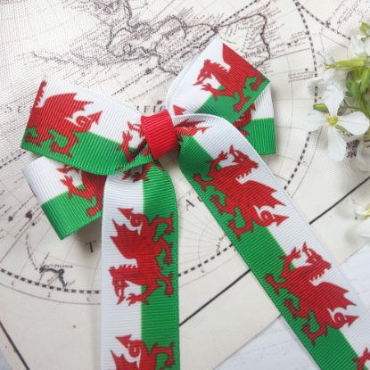 Picture of Wales Flag Handmade Bow
